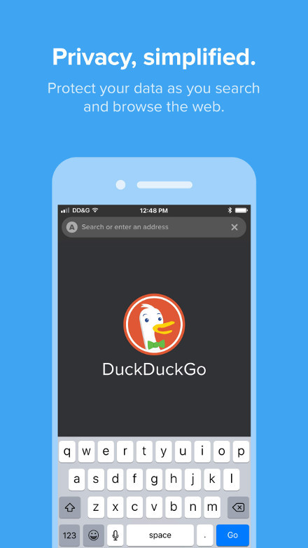 Screenshot of the DuckDuckGo Privacy Browser for iOS