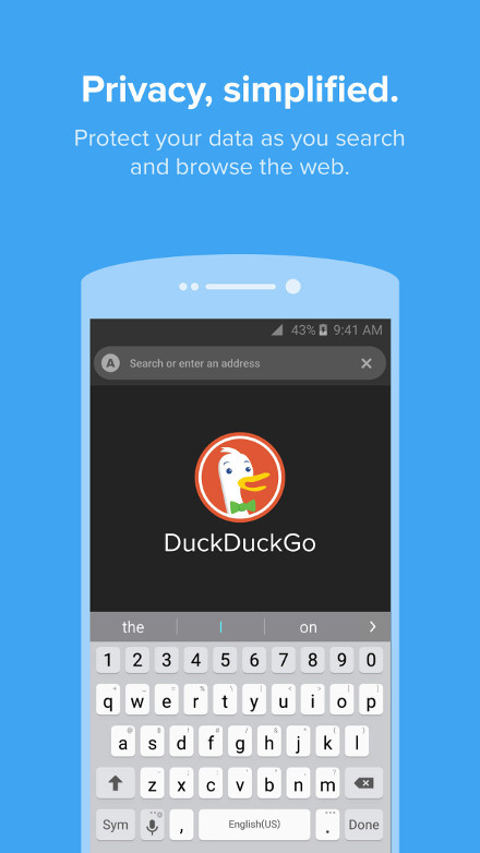 Screenshot of the DuckDuckGo Privacy Browser for Android