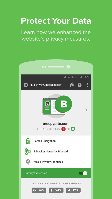 Screenshot of the DuckDuckGo Privacy Browser for Android
